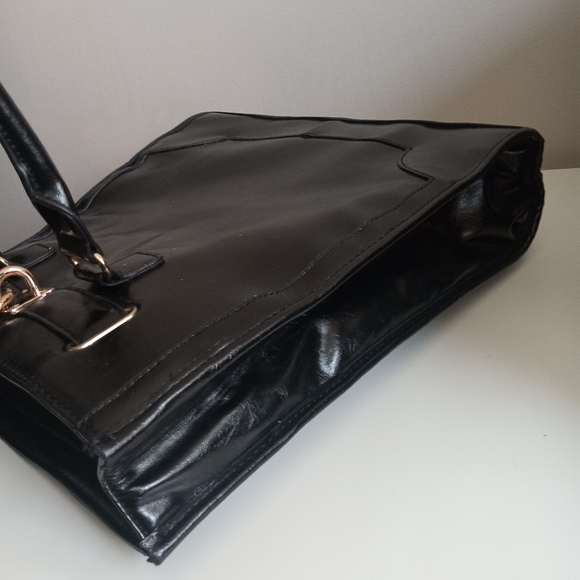 🖤👜 Black & Gold Tote Bag | Jessica | Laptop Work School Travel | 14" x 14" - Picture 7 of 11